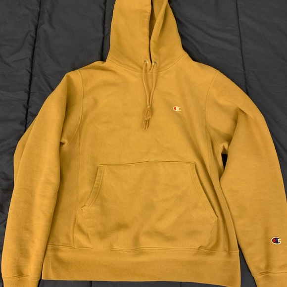 tan hoodie champion